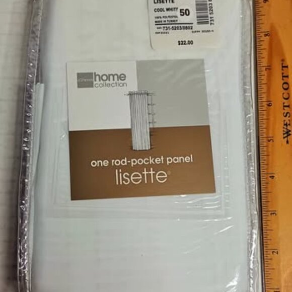 NEW Set of 2 -one rod pocket panel 60" x 84" Home Collection Lisette Cool White - Picture 2 of 4